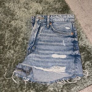 H&M Light Blue Distressed Jean Shorts
